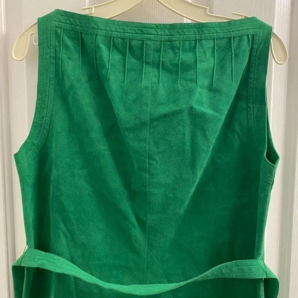 Mollie Parnis Skinner Ultra Suede fabric green v neck dress size extra small - Picture 7 of 8